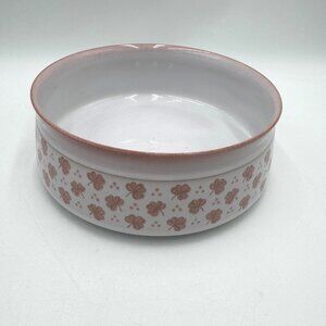 Denby Falling Leaves Serving Bowl white pink leaves clovers ceramic England sto
